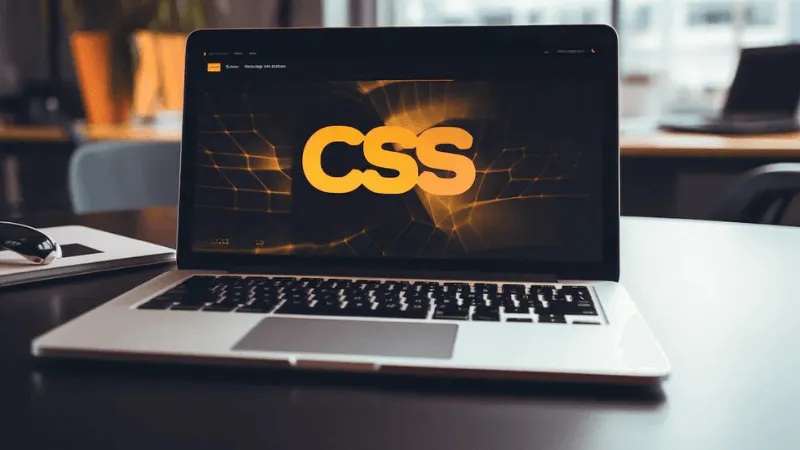 Laptop with CSS on screen